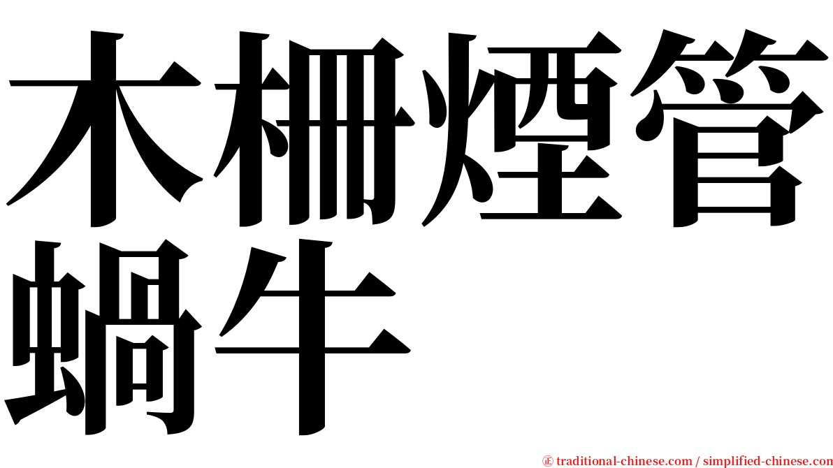 木柵煙管蝸牛 serif font