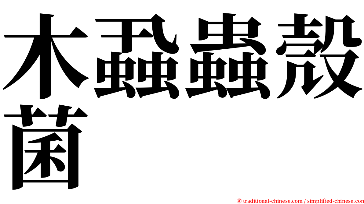 木蝨蟲殼菌 serif font