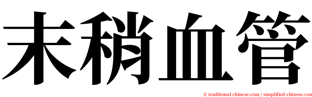 末稍血管 serif font