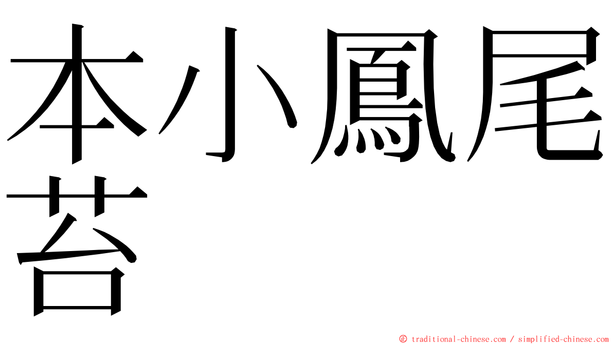 本小鳳尾苔 ming font