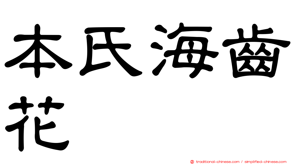 本氏海齒花