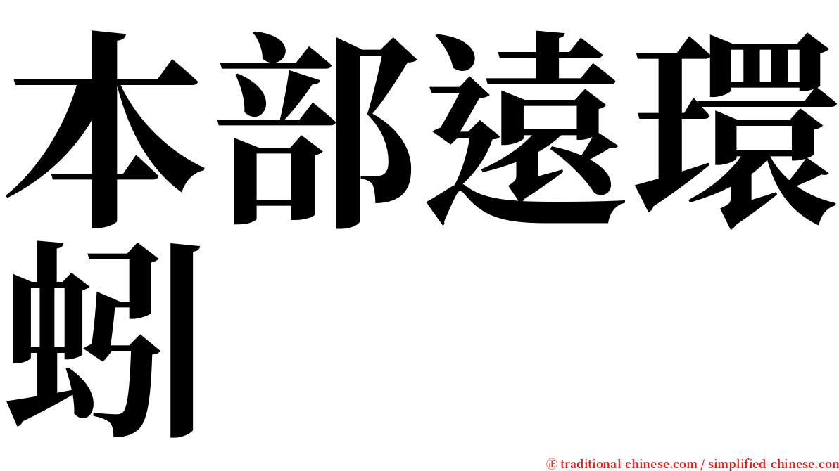 本部遠環蚓 serif font