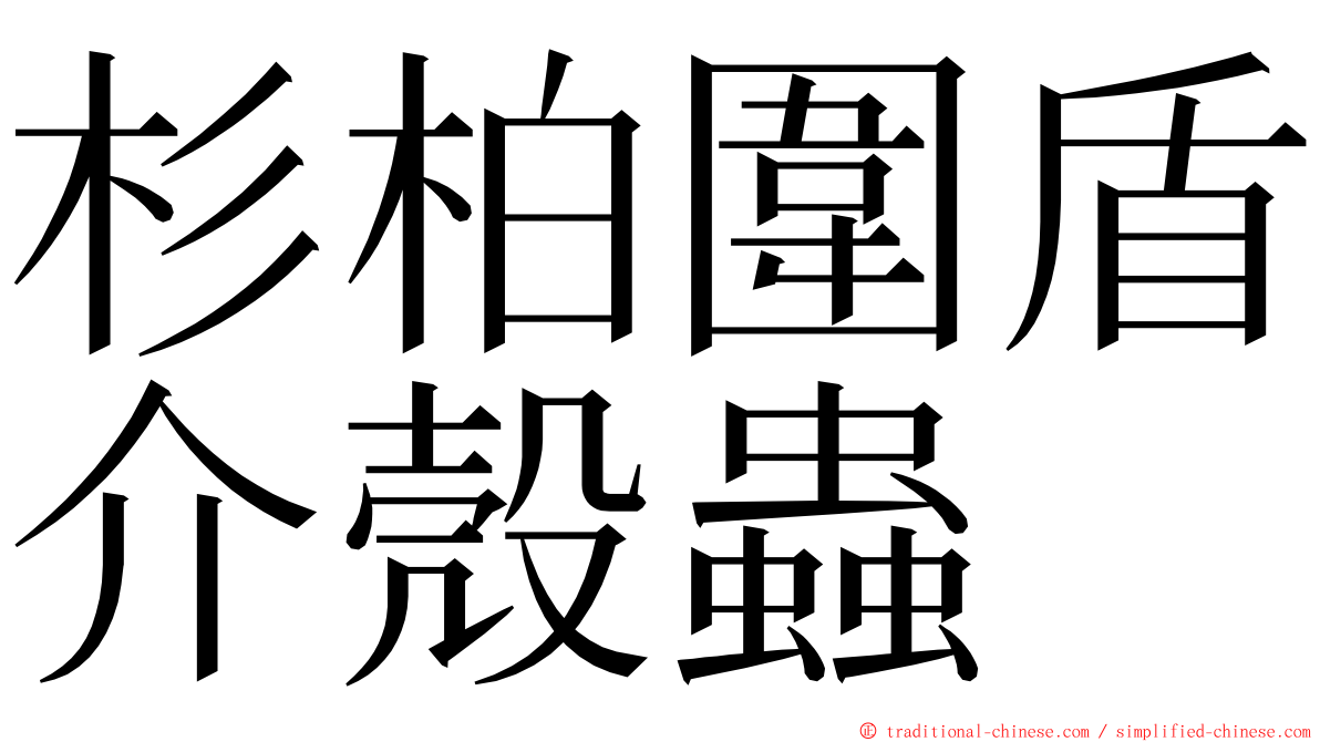 杉柏圍盾介殼蟲 ming font