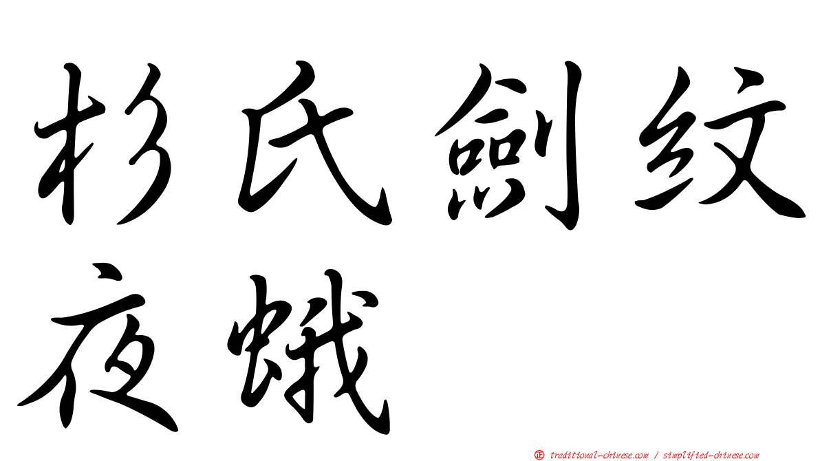 杉氏劍紋夜蛾