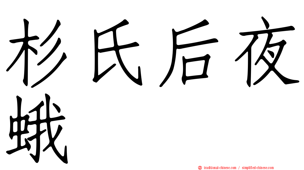 杉氏后夜蛾