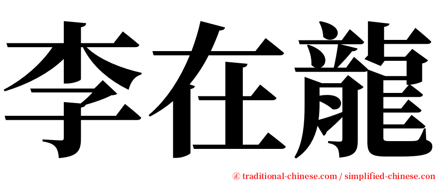 李在龍 serif font