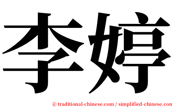 李婷 serif font
