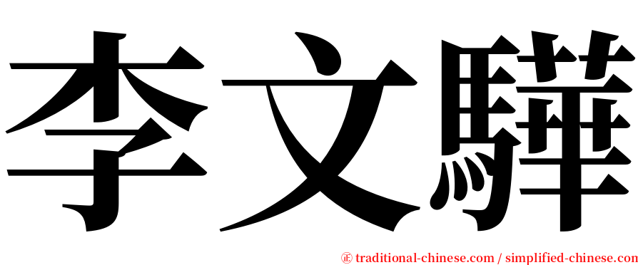 李文驊 serif font