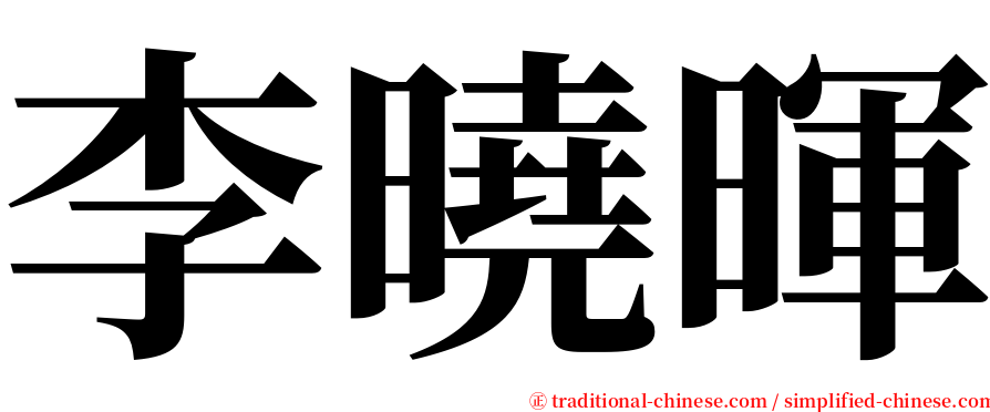 李曉暉 serif font