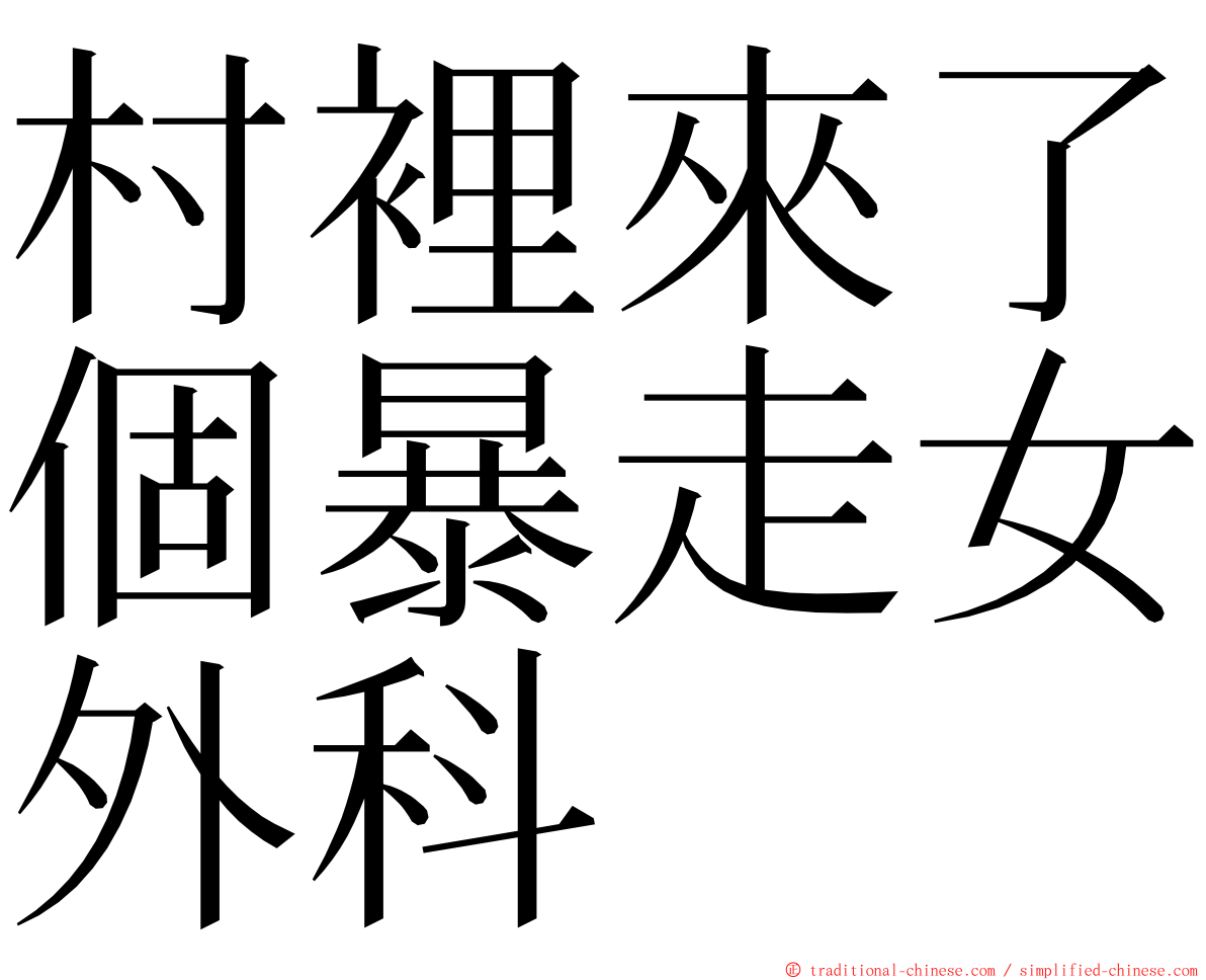 村裡來了個暴走女外科 ming font