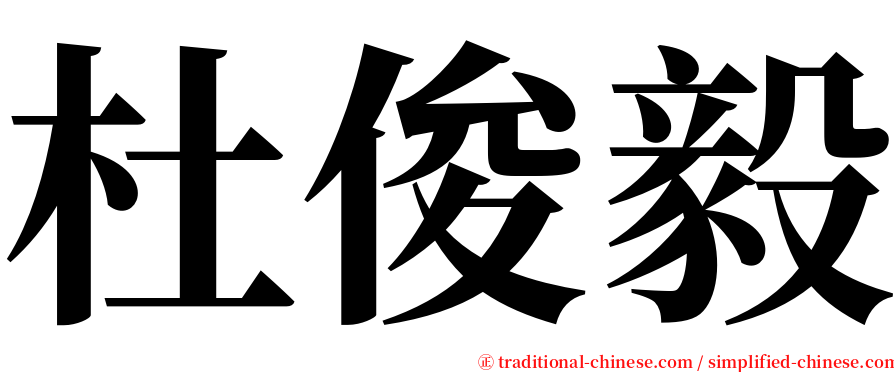 杜俊毅 serif font