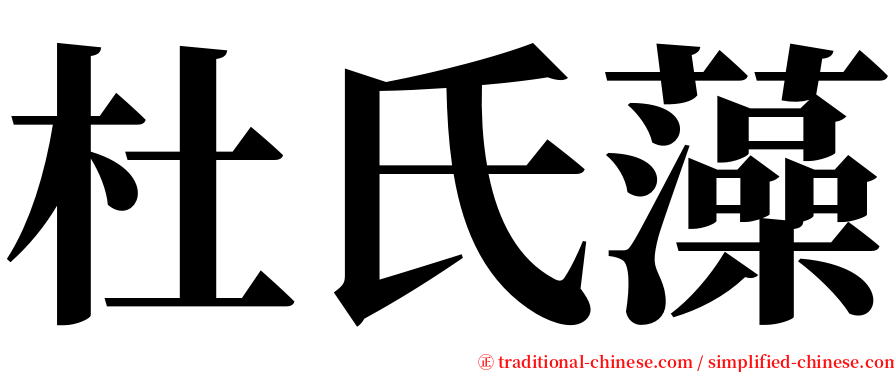 杜氏藻 serif font