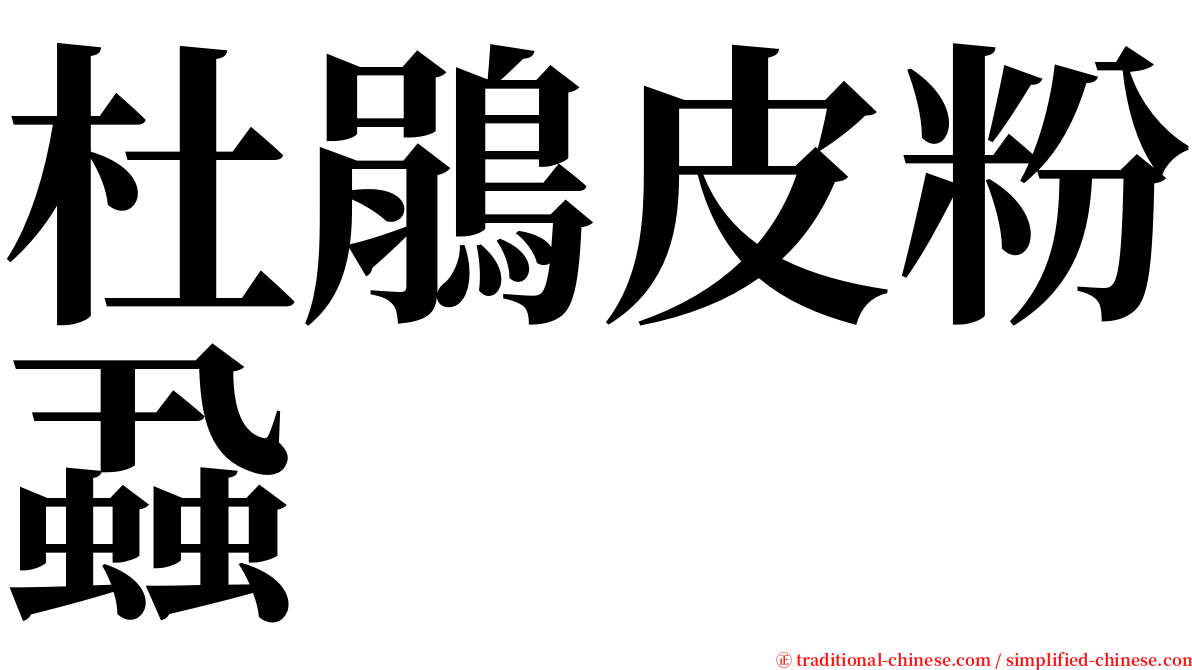 杜鵑皮粉蝨 serif font