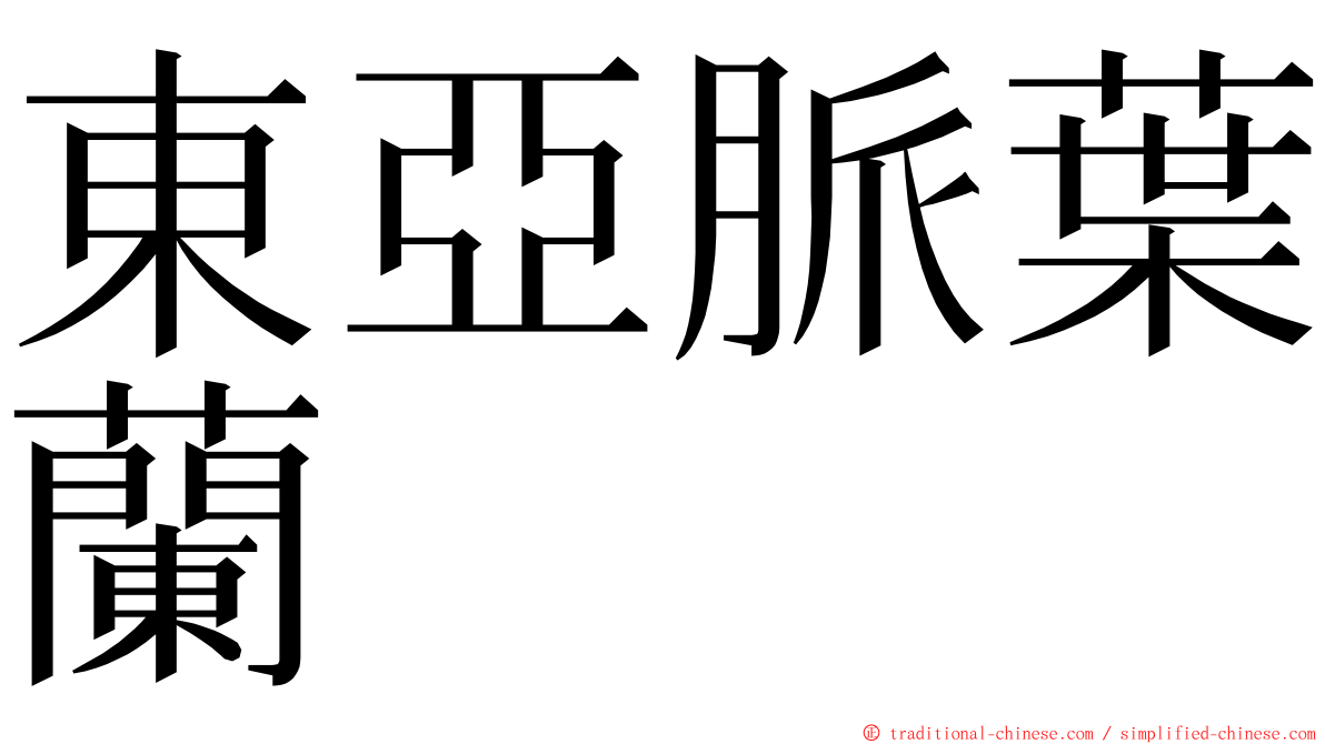 東亞脈葉蘭 ming font