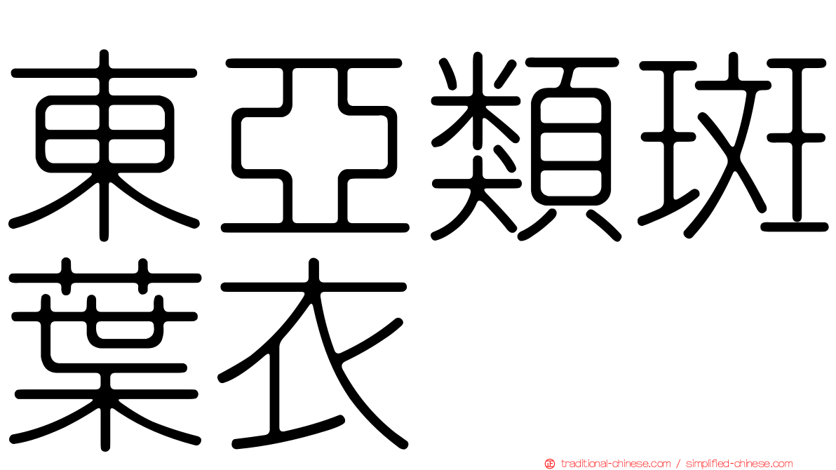 東亞類斑葉衣