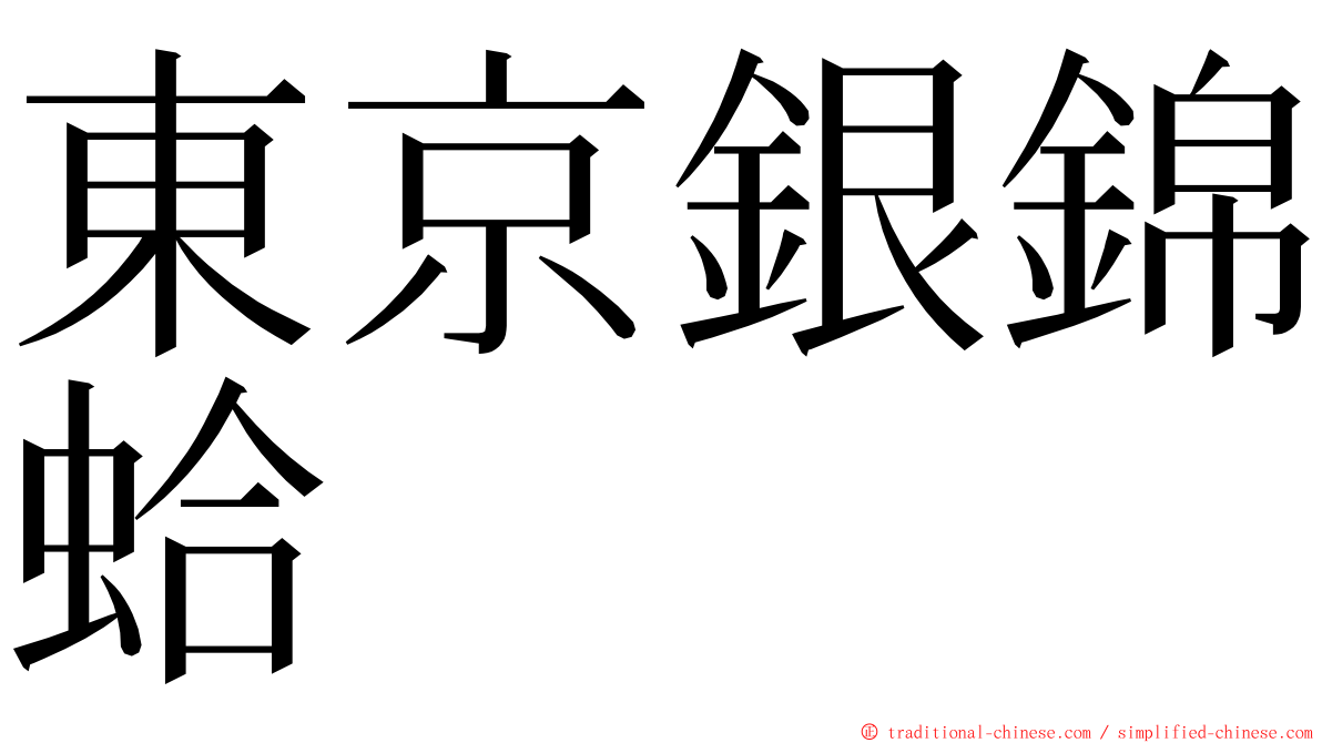 東京銀錦蛤 ming font