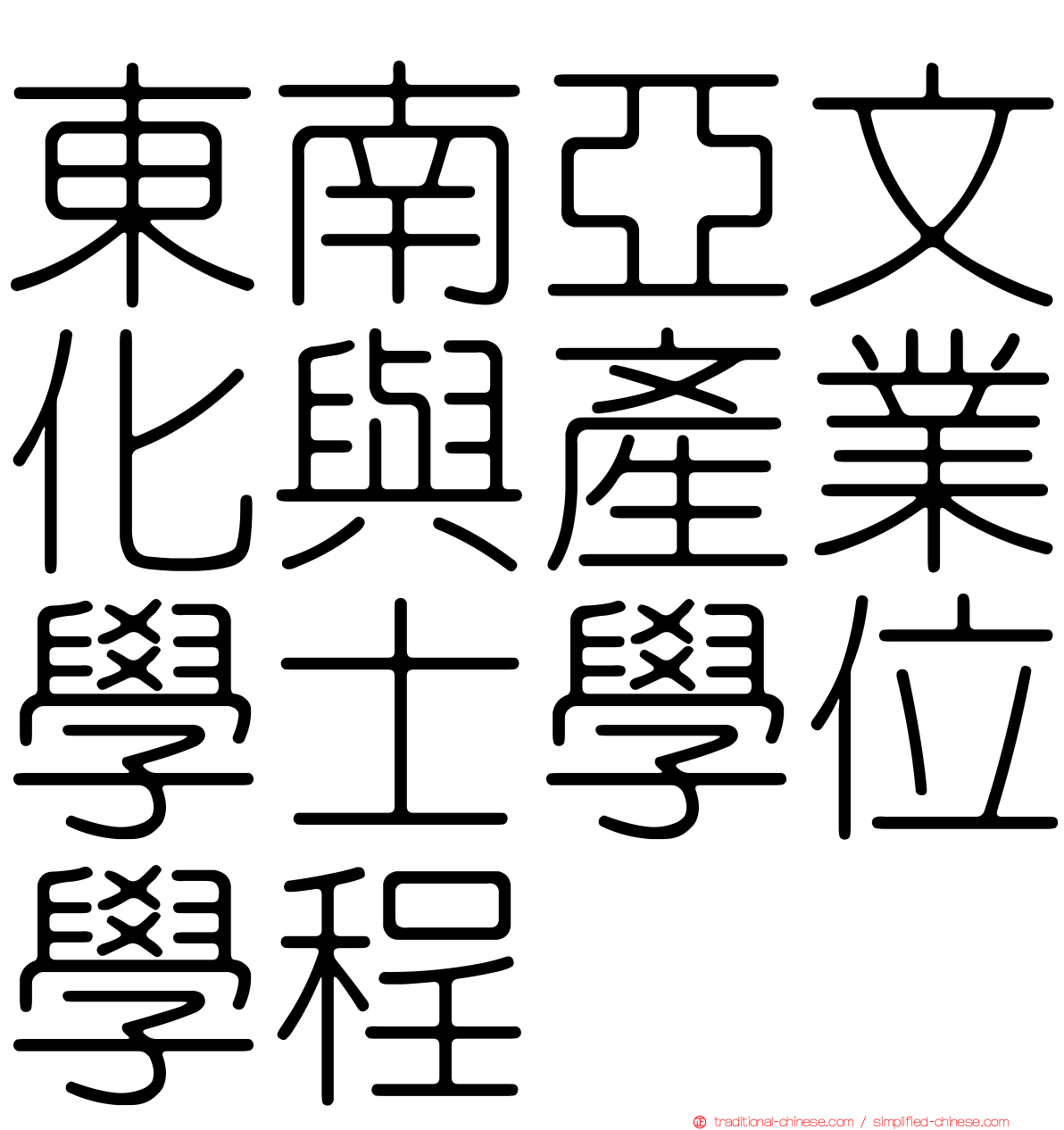 東南亞文化與產業學士學位學程