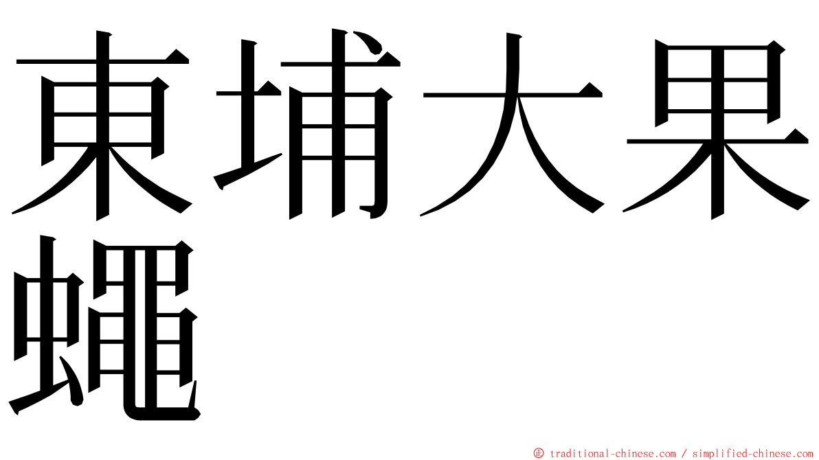 東埔大果蠅 ming font