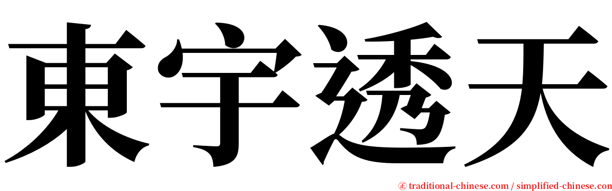 東宇透天 serif font