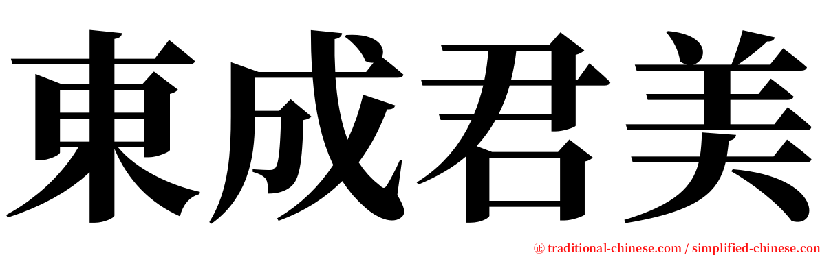 東成君美 serif font