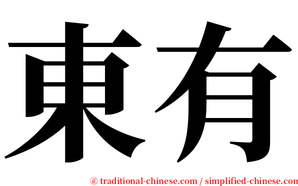 東有 serif font
