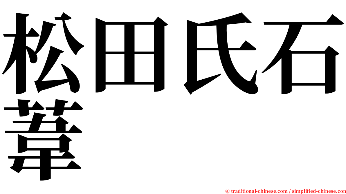松田氏石葦 serif font