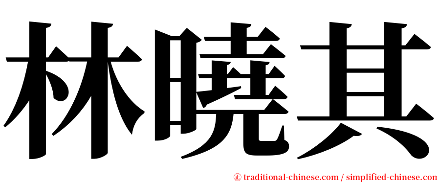 林曉其 serif font