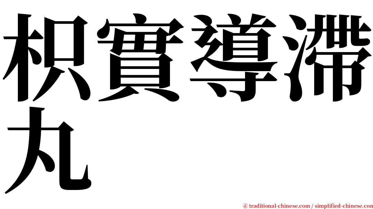 枳實導滯丸 serif font