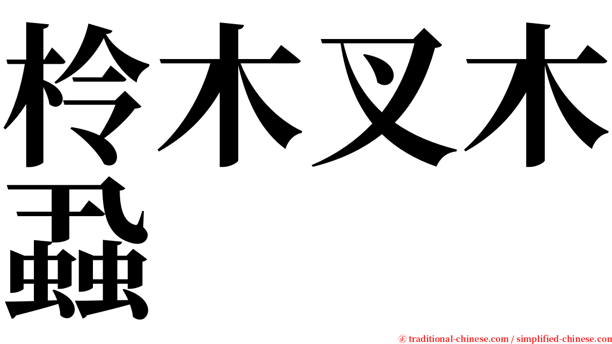 柃木叉木蝨 serif font