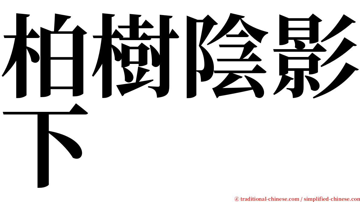 柏樹陰影下 serif font