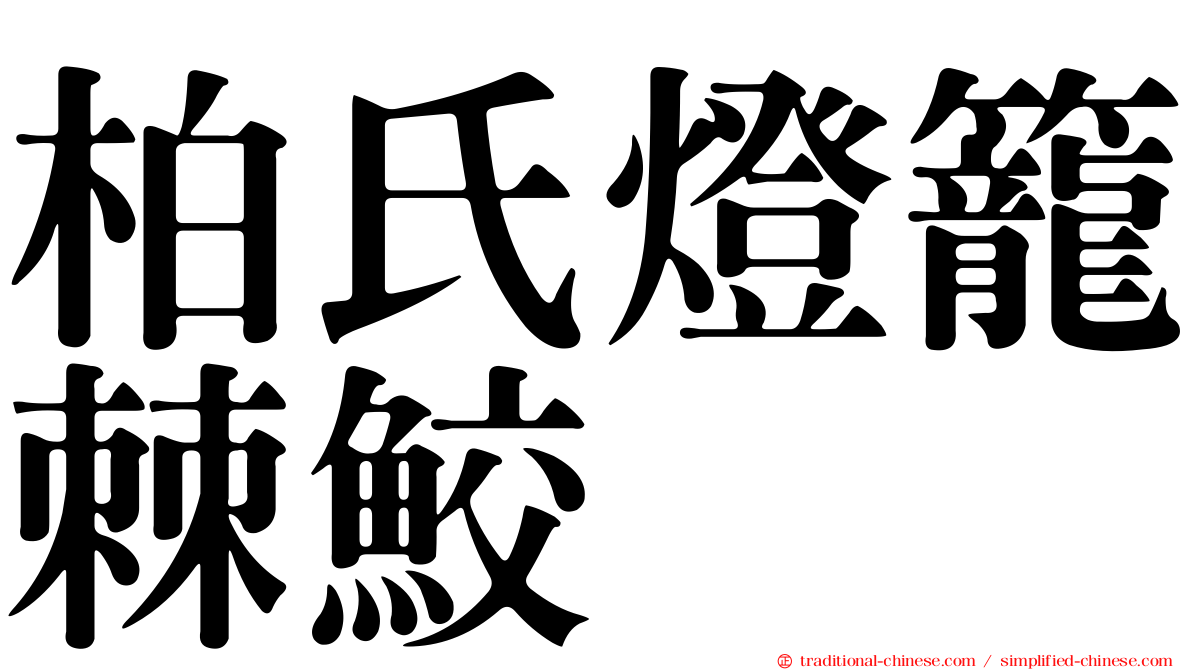 柏氏燈籠棘鮫