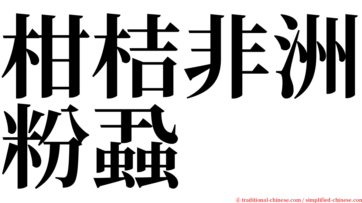 柑桔非洲粉蝨 serif font