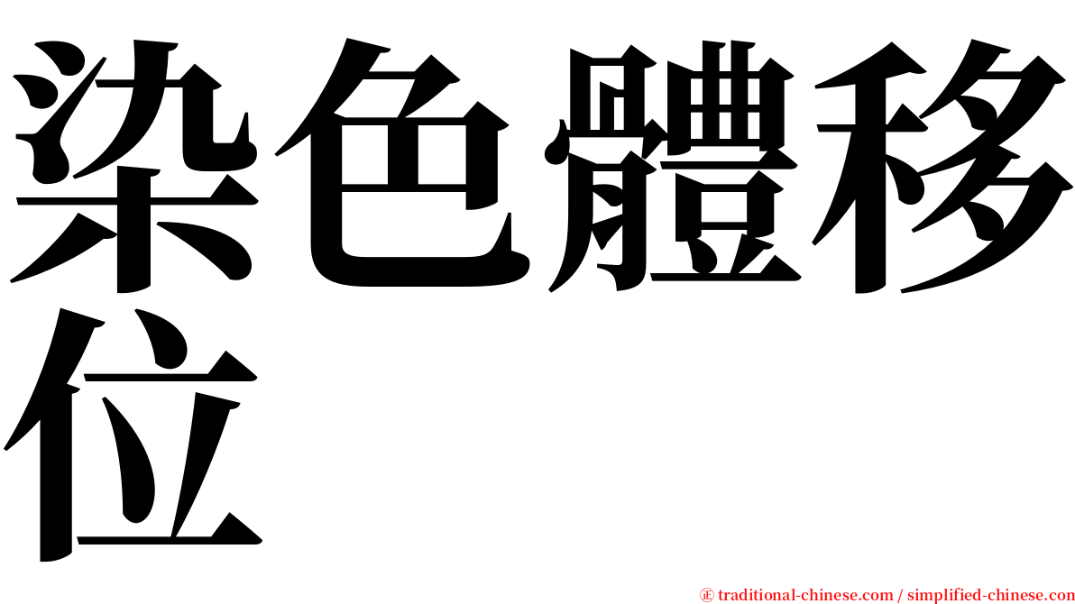 染色體移位 serif font