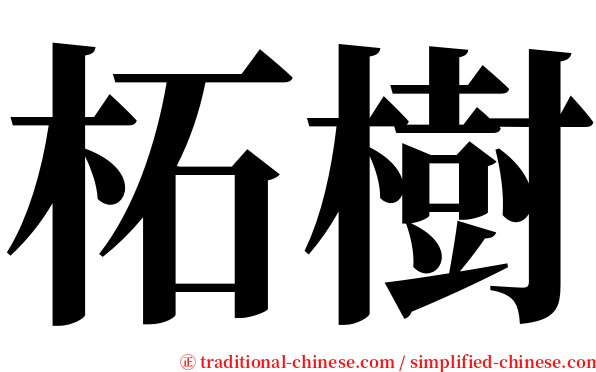 柘樹 serif font