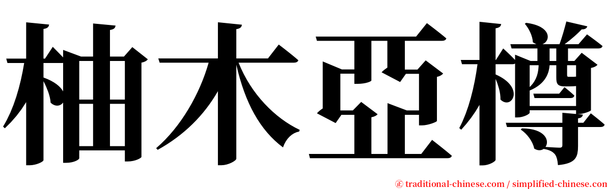 柚木亞樽 serif font