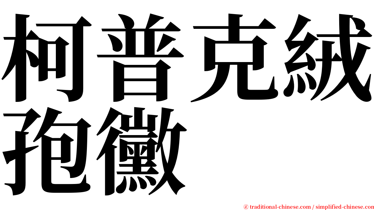 柯普克絨孢黴 serif font