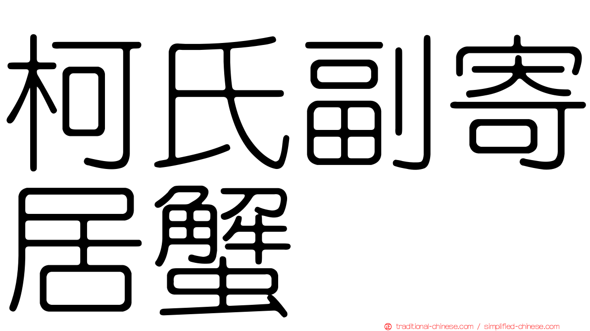 柯氏副寄居蟹