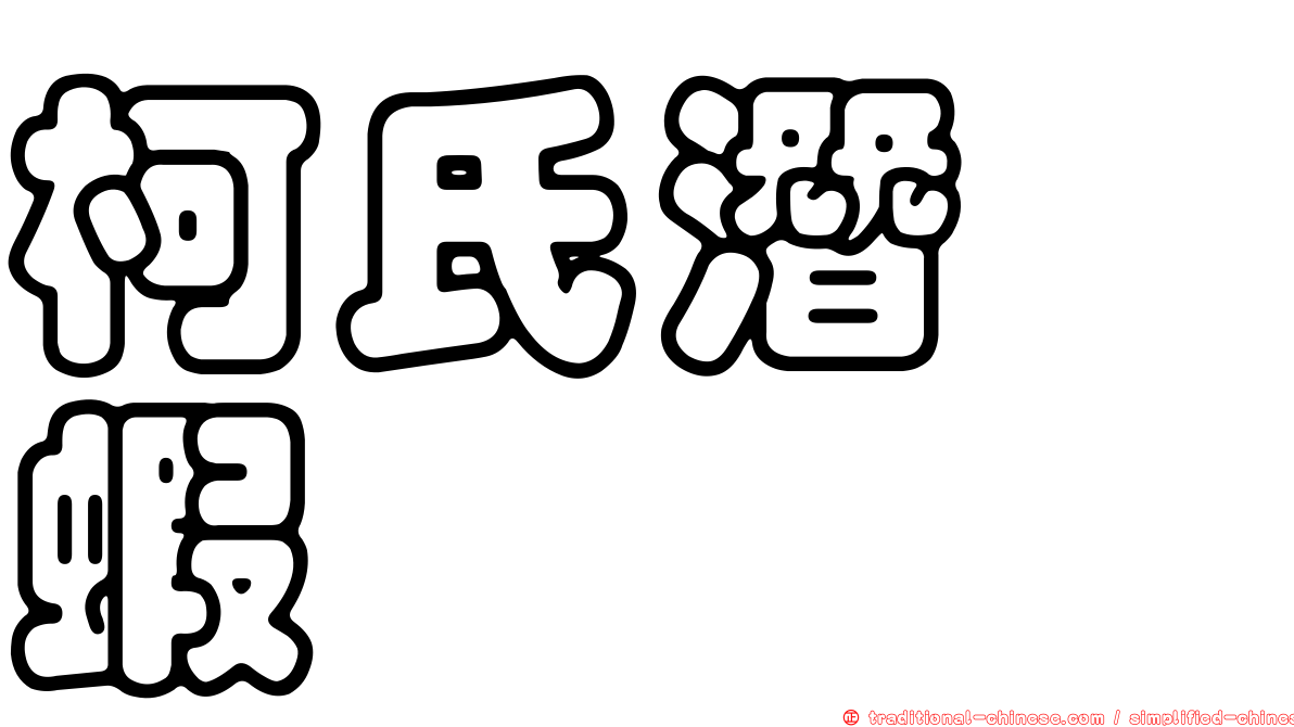 柯氏潛鎧蝦