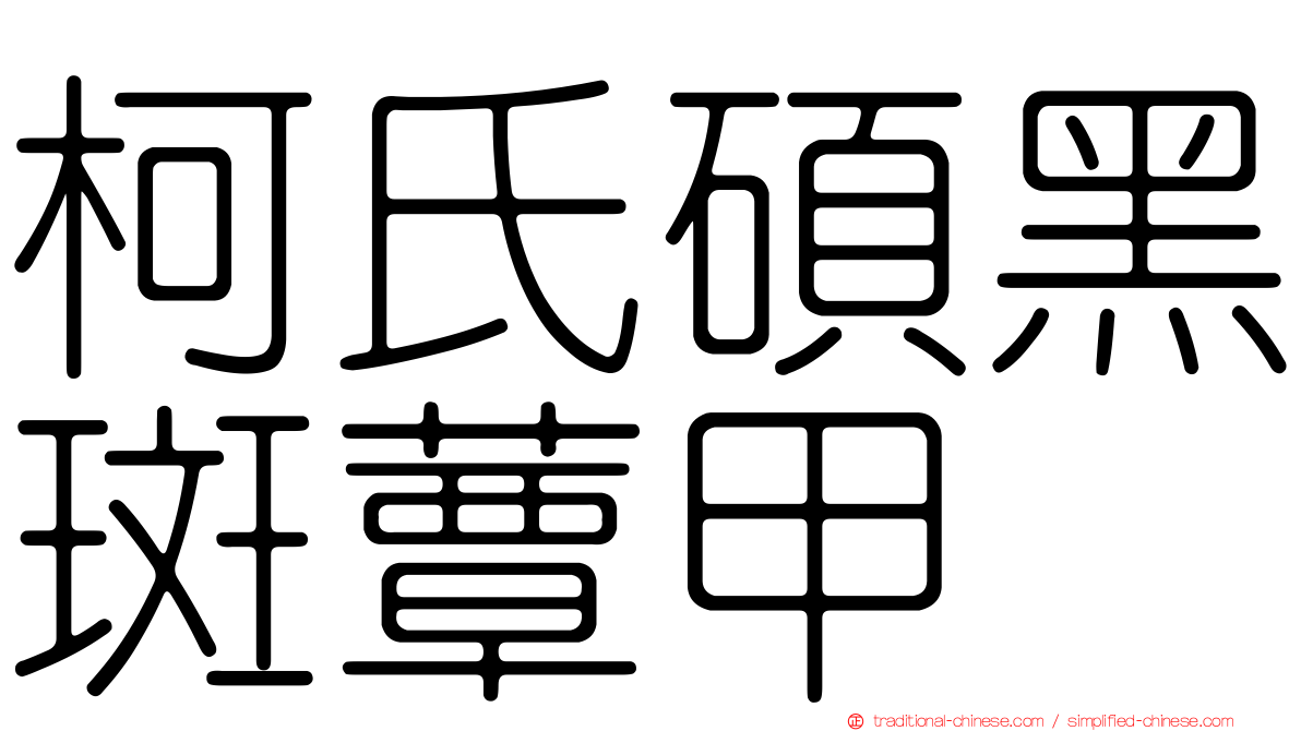 柯氏碩黑斑蕈甲