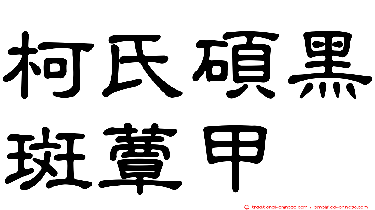 柯氏碩黑斑蕈甲