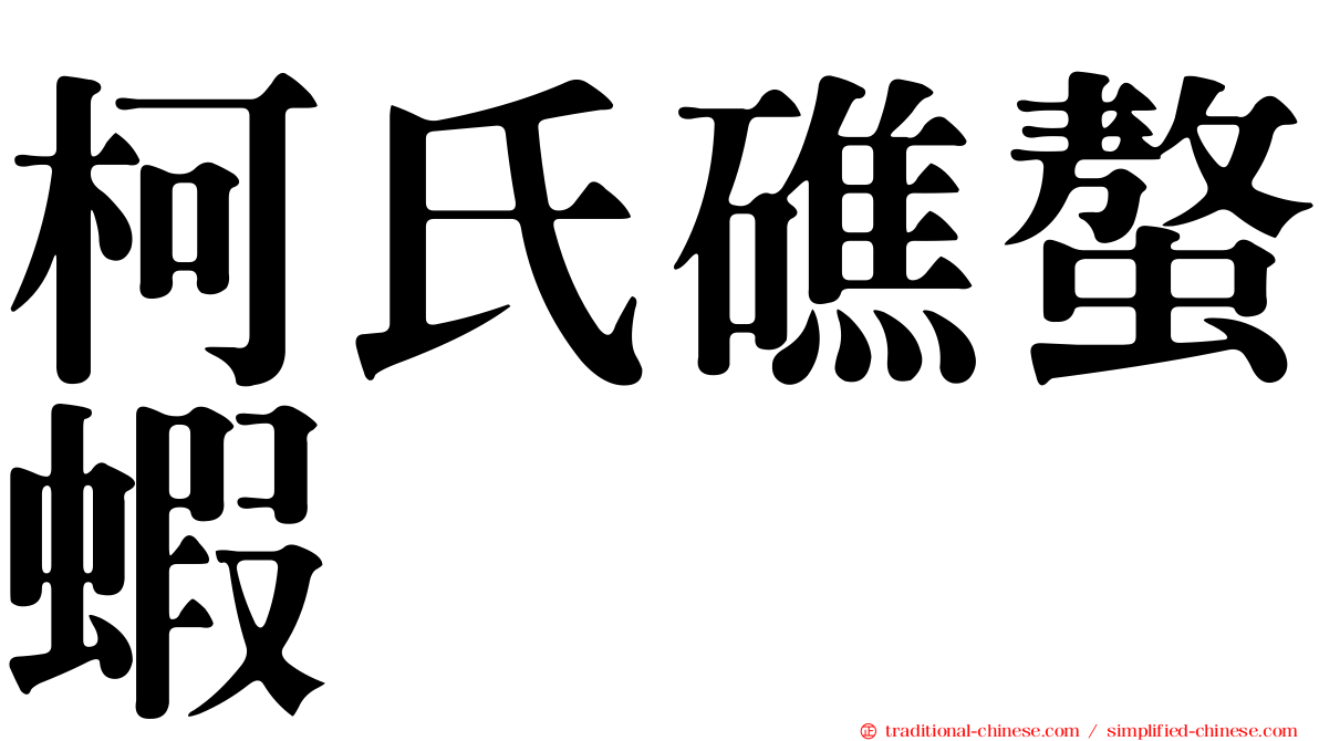 柯氏礁螯蝦