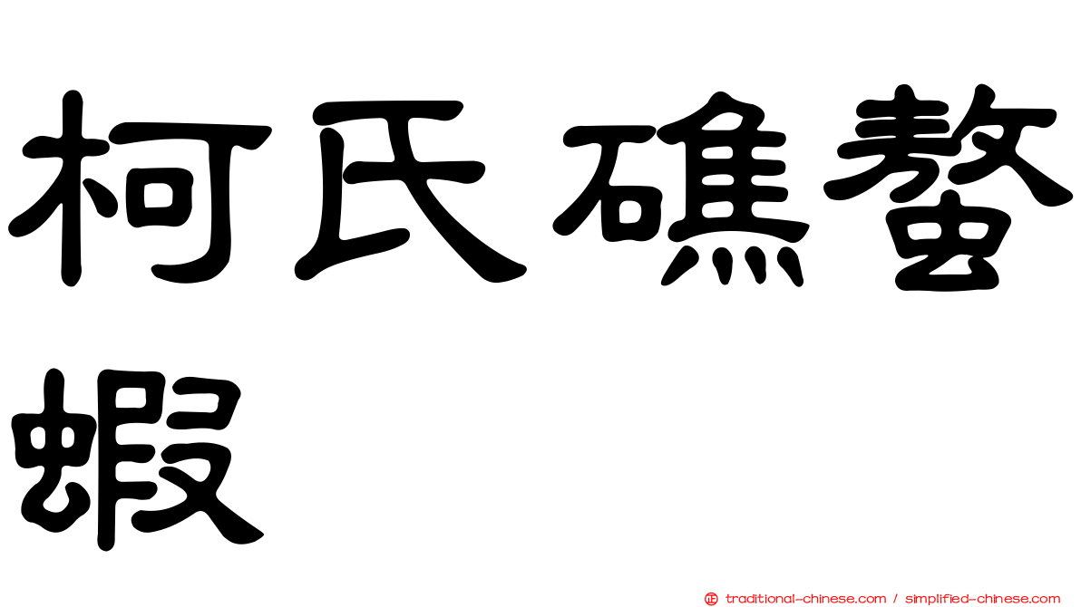 柯氏礁螯蝦