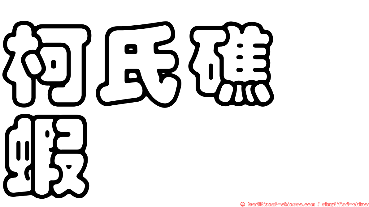 柯氏礁螯蝦