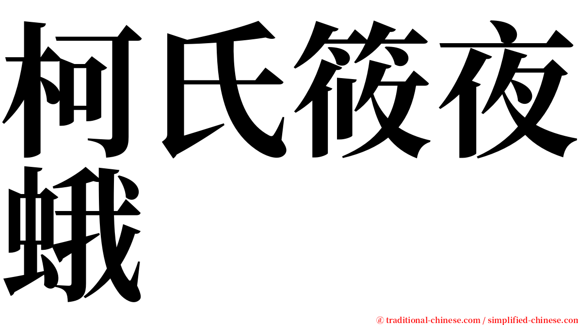 柯氏筱夜蛾 serif font