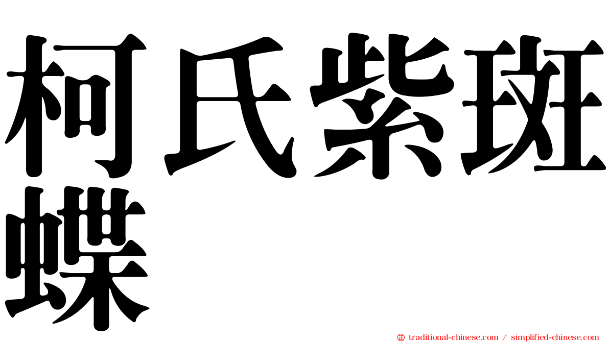 柯氏紫斑蝶