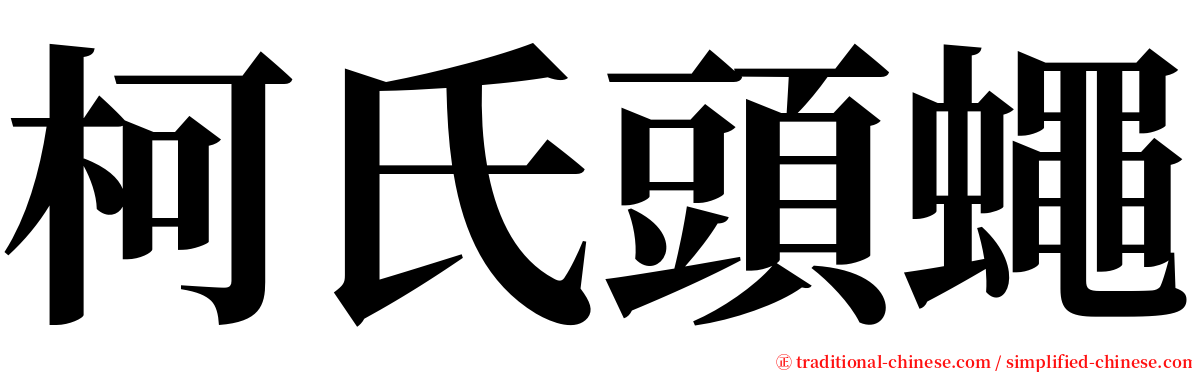 柯氏頭蠅 serif font