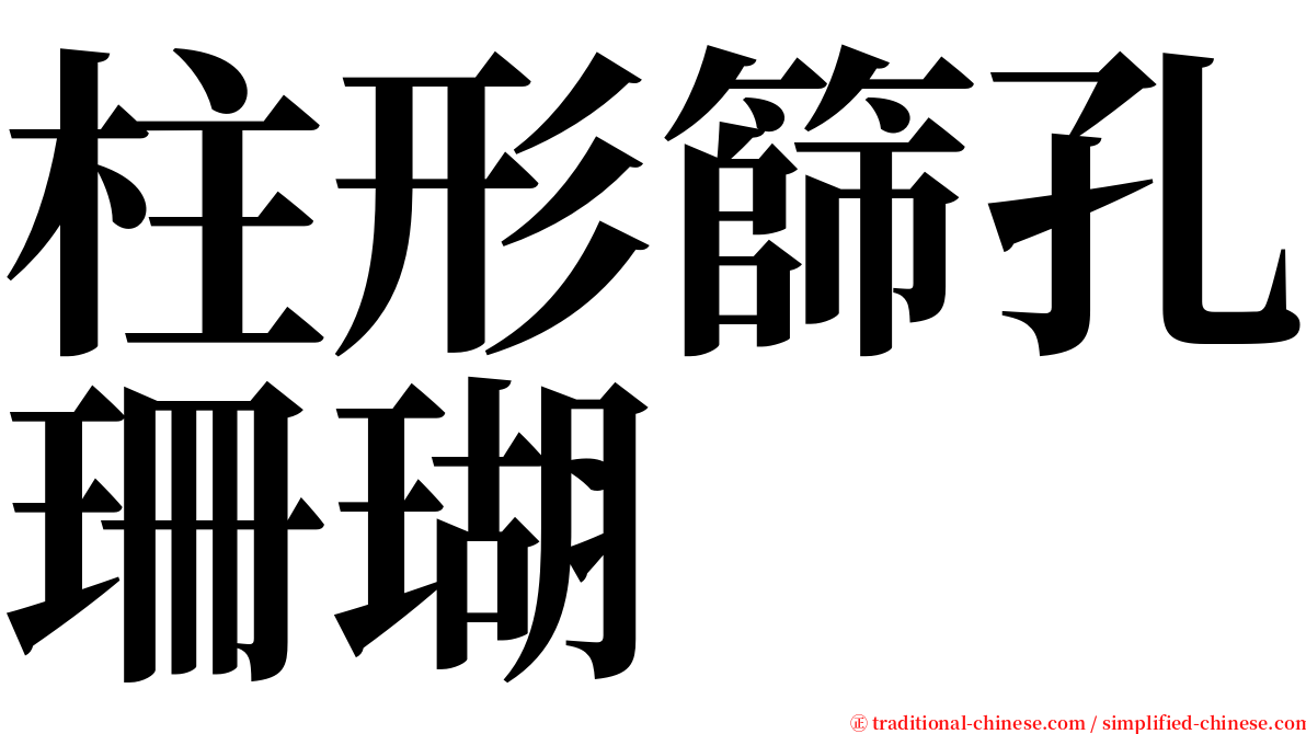 柱形篩孔珊瑚 serif font