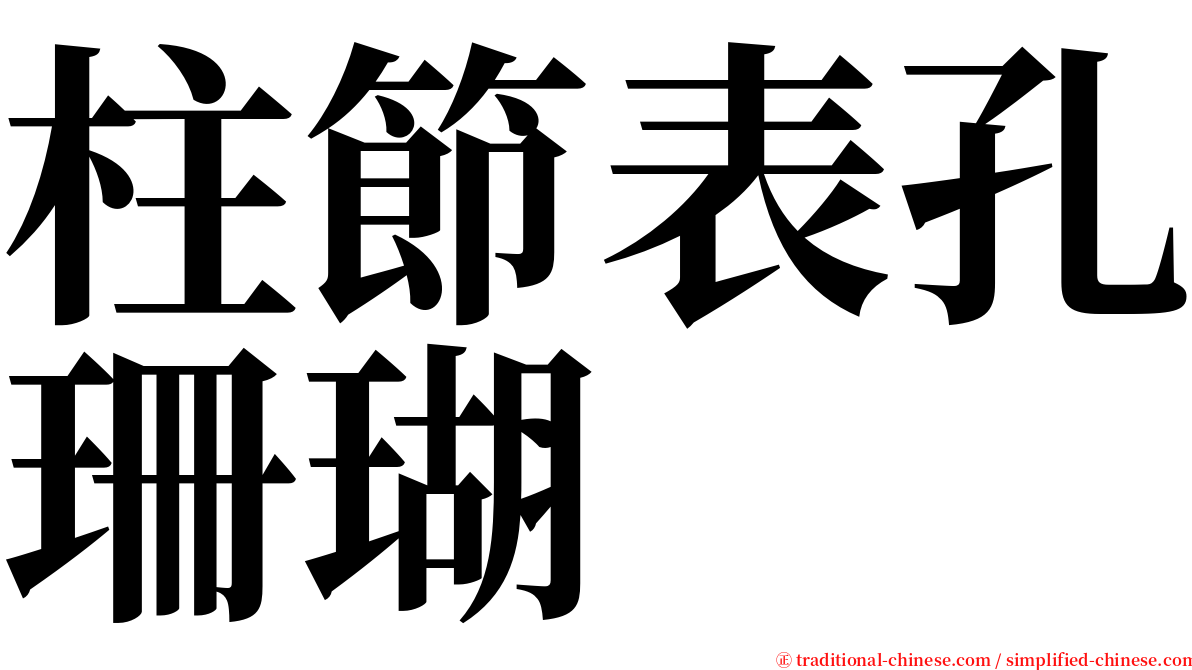 柱節表孔珊瑚 serif font