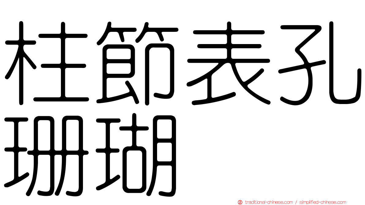 柱節表孔珊瑚