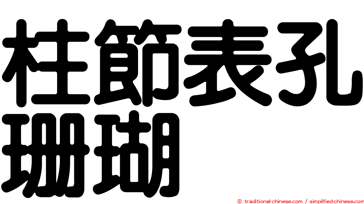 柱節表孔珊瑚